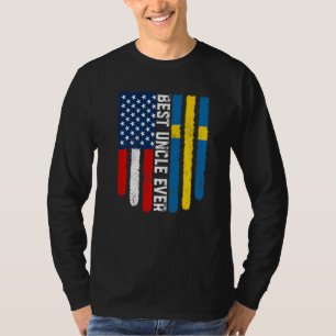 Amerikaanse vlag & Zweden vlag beste oom ooit fami T-shirt
