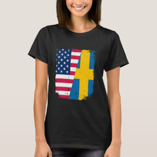Amerikaanse Vlag ZWEDEN Vriendschap Land Vintage T-shirt