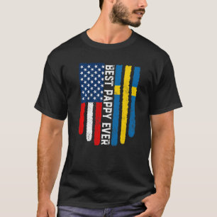 Amerikaanse vlag & Zweedse vlag Beste Pappy ooit F T-shirt