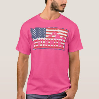 Amerikaanse vlag zwem patriottisch USA 4 juli T-shirt