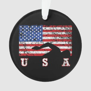 Amerikaanse vlag Zwemmen USA Cadeau Zwemteam Premi Ornament