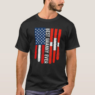 Amerikaanse vlag Zwitserland vlag Beste oma ooit V T-shirt