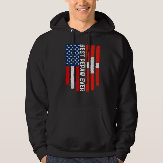 Amerikaanse vlag Zwitserland Vlag beste pepaw op z Hoodie (Voorkant)
