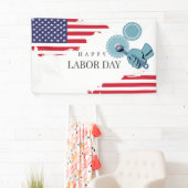 Amerikaanse vlagarbeiddag spandoek (Insitu)