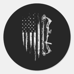 Amerikaanse vlagbootschieten boogschieten voor Dee Ronde Sticker