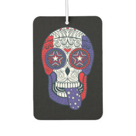 Amerikaanse vlagdatum van de dode suikerschedel luchtverfrisser