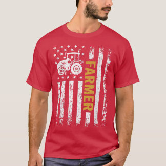 Amerikaanse vlaggeentrekker patriottische boer ve T-shirt