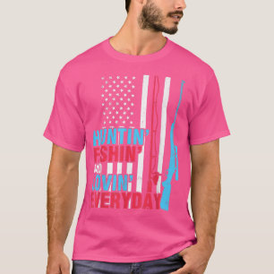 Amerikaanse vlaggejager Vist en houdt van jagen T-shirt