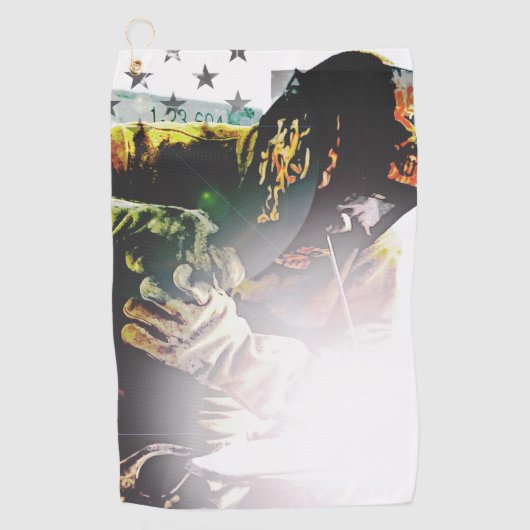 Amerikaanse vlaggelaar golfhanddoek (Voorkant)