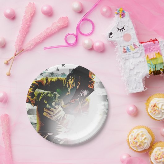 Amerikaanse vlaggelaar papieren bordje (Feest)