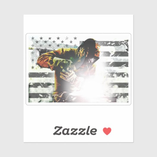 Amerikaanse vlaggelaar sticker (Vel)