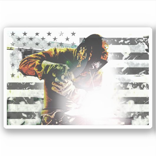 Amerikaanse vlaggelaar sticker (Voorkant)