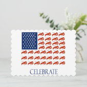 Amerikaanse vlaggelobster vieren kaart (Staand voorkant)