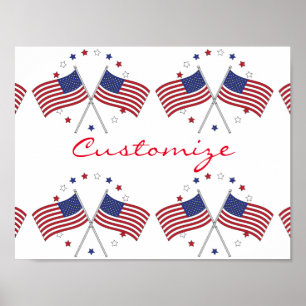 Amerikaanse Vlaggen Donder_Cove Patriottisch 4 jul Poster