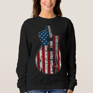 Amerikaanse vlaggen gitaar musicus Distress Guitar Trui