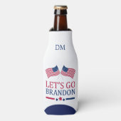 Amerikaanse vlaggen Laten we gaan Brandon Monogram Flesjeskoeler (Fles Voorkant)