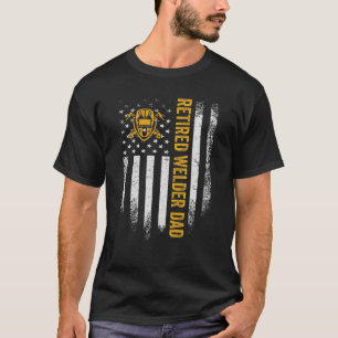 -Amerikaanse vlaggen met ruw lassenlaarzen R T-shirt