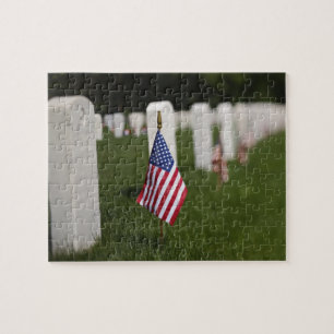 Amerikaanse vlaggen op graven van Amerikaanse vete Legpuzzel