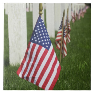 Amerikaanse vlaggen op graven van Amerikaanse vete Tegeltje