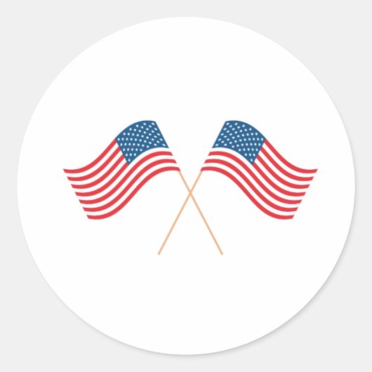 Amerikaanse vlaggen ronde sticker (Voorkant)
