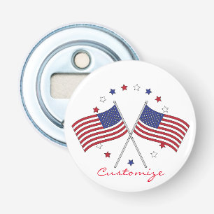 Amerikaanse vlaggen Thunder_Cove Patriotic op 4 ju Button Flesopener