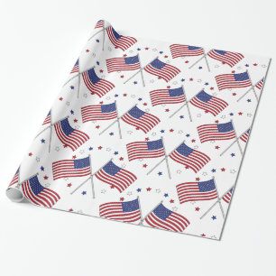 Amerikaanse vlaggen Thunder_Cove Patriotic op 4 ju Cadeaupapier