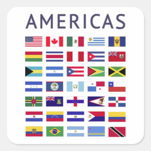 Amerikaanse vlaggen vierkante sticker