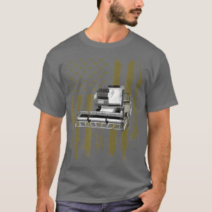 Amerikaanse vlaggenboer Combine Tractor — verhit T-shirt