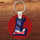 Amerikaanse vlaggenbrief "L" Sleutelhanger (Voorkant)