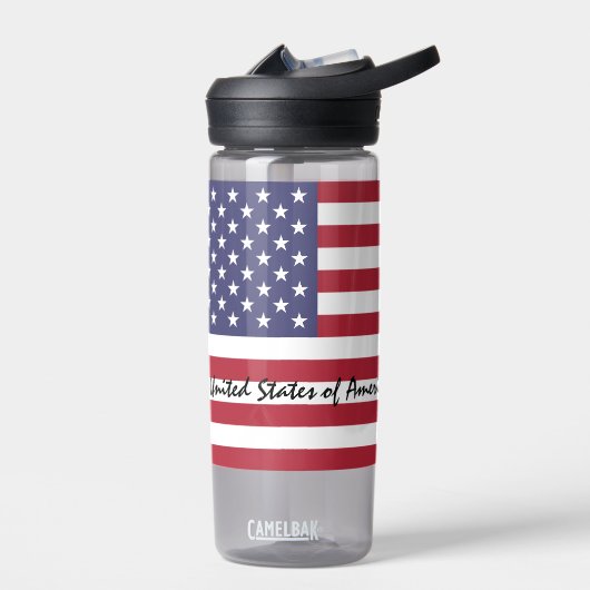 Amerikaanse vlaggenfles, patriottisch VS, Verenigd Waterfles (Links)