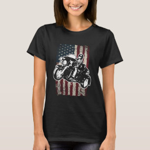 Amerikaanse vlaggenmotorfiets Trike Rider T-shirt