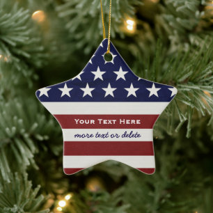 Amerikaanse Vlaggenpatriottici op 4 juli Keramisch Ornament