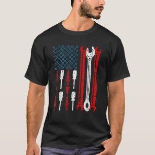 Amerikaanse Vlaggenpatriottische Amerikaanse autom T-shirt