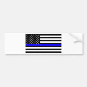 - Amerikaanse vlaggenstaatpolitie met blauwe lijn Bumpersticker