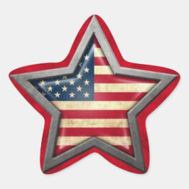Amerikaanse vlaggenster met lichtstralen ster sticker