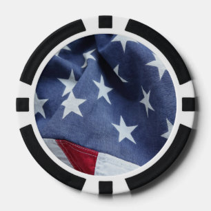 Amerikaanse vlaggestapte poker chips