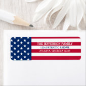 Amerikaanse vlaggestars en stripes etiket (Insitu)