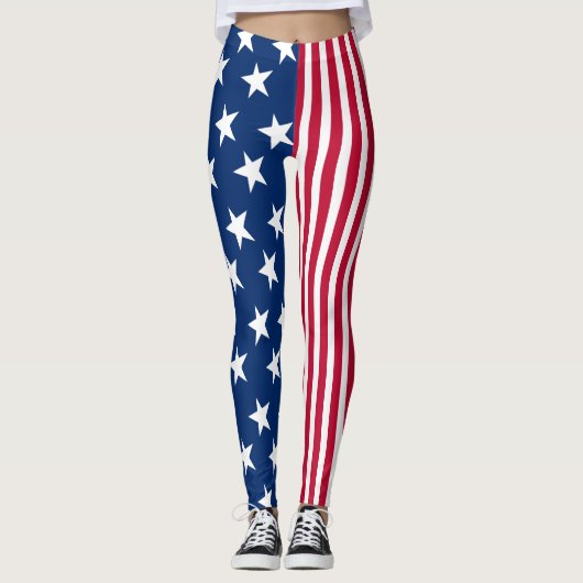 Amerikaanse vlaggestars en stripes leggings (Voorkant)