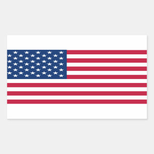 Amerikaanse vlaggestars en stripes rechthoekige sticker