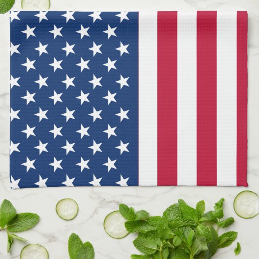 Amerikaanse vlaggestars en stripes theedoek (Gevouwen)