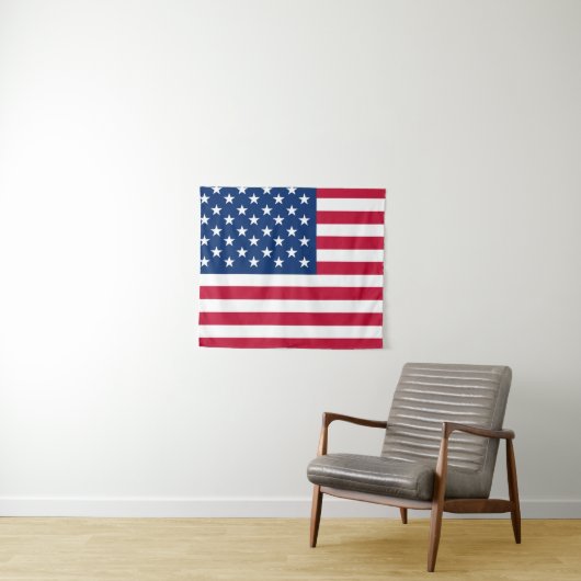 Amerikaanse vlaggestars en stripes wandkleed (In Situ (horizontaal))