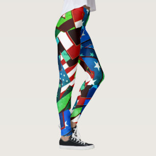Amerikaanse vlaggestars Greenleaf Abstracte Leggin Leggings
