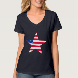 Amerikaanse vlaggestars t-shirt