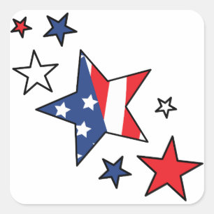 Amerikaanse vlaggestars vierkante sticker