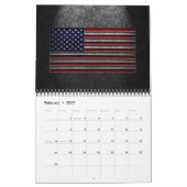 Amerikaanse vlaggesteente textuur kalender (Feb 2027)