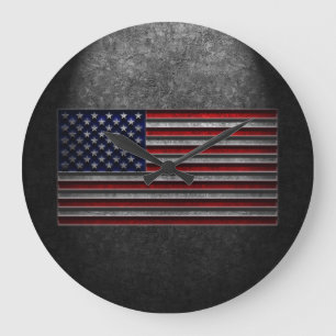 Amerikaanse vlaggestontextuurklokken grote klok