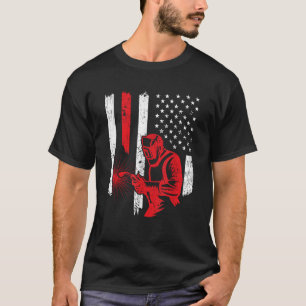 Amerikaanse vlaggetlasslassers en  metaalarbeiders t-shirt