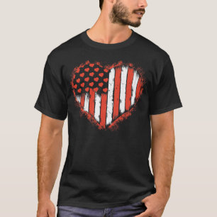 Amerikaanse vlagharten T-shirt