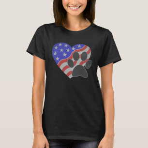 Amerikaanse vlaghond en kat pow prin 4 juli t-shirt