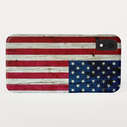 Amerikaanse vlaghout Rustiek, met kool-nood Case-Mate iPhone Case (Achterkant (horizontaal))